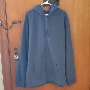 Old Navy Boucle-Knit Style Full Zip Hoodie, XXL Tall, Slate Blue